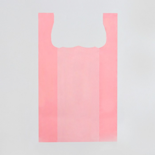 Пакет майка, полиэтиленовый, розовый 24 х 42 см, 8 мкм