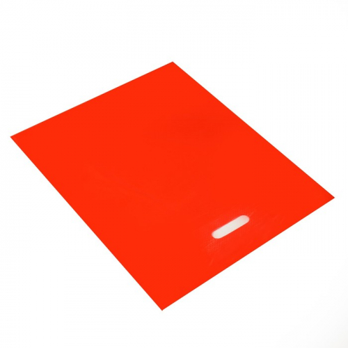 Пакет полиэтиленовый с вырубной ручкой, Красный 40-50 См, 30 мкм