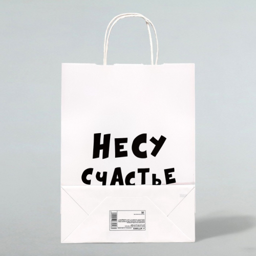 Пакет подарочный «Несу счастье », 24×14×28 см