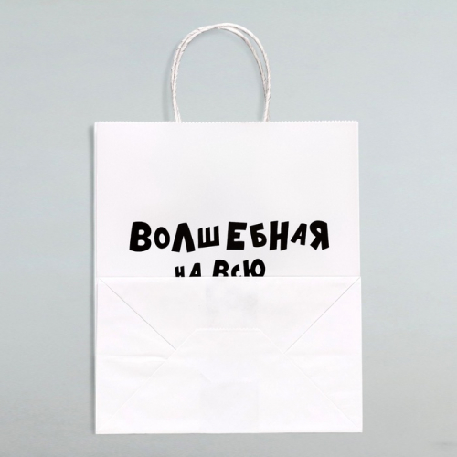 Пакет подарочный с приколами «Волшебная на всю голову», 24×14×30 см