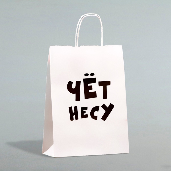 Пакет подарочный бумажный «Чёт несу», 24×10.5×32 см