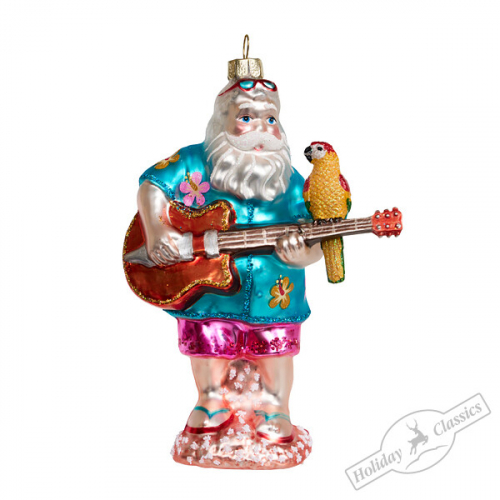 Санта-гитарист на каникулах (стекло) 10х5,7х14,5 см