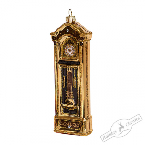 Часы с маятником золотые (стекло) 5х2,5х15,5 см