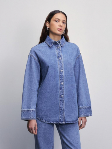блузка джинсовая женская голубой индиго