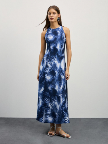 платье женское синий абстракция