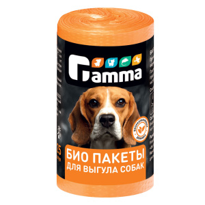 Gamma БИО пакеты для выгула собак, 24*36 см, 1 рулон 25 шт.