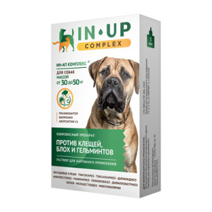 Астрафарм IN-UP для собак 30-50 кг против блох, вшей, клещей, власоедов и гельминтов 5 мл