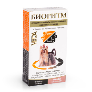 VEDA Биоритм витаминно-минеральный комплекс для собак малых размеров (менее 10 кг) 48 таб.