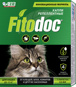 АВЗ Fitodoc Капли для кошек до 10 кг репеллентные 1пипетка*0,5 мл