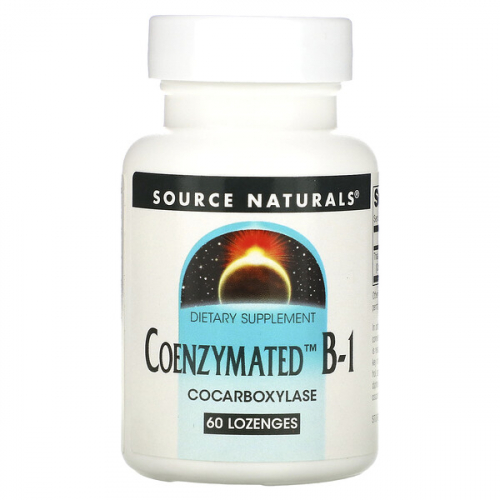 Source Naturals, ферментированный витамин B-1, 13 мг, 60 пастилок