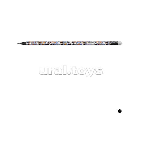 Чернографитный карандаш Tulips, трехгранный, с ластиком, HB
