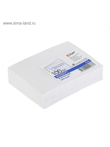 Конверт почтовый С6 114 х 162 мм, без подсказа, без окна, клей, 80 г/м2