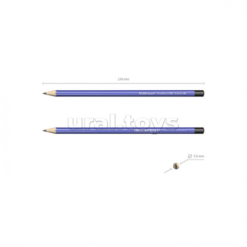 Чернографитный шестигранный карандаш Grafica 100 HB