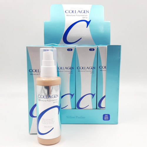 MILLION PAULINE  Тональная Основа COLLAGEN Увлажняющая SPF15  №21 светло-бежевый  100мл  (M0352)