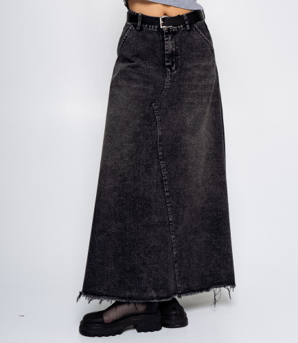Джинсовая юбка #КТ7592, тёмно-серый