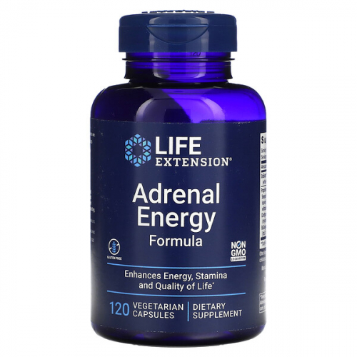 Life Extension, адреналиновая энергетическая формула, вегетарианские капсулы