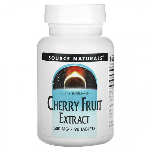 Source Naturals, экстракт плодов вишни, 500 мг, 90 таблеток