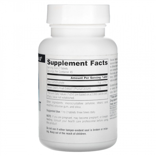 Source Naturals, экстракт плодов вишни, 500 мг, 90 таблеток