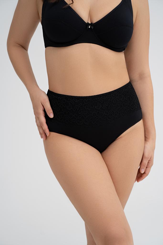 300413 DM1023 Трусы макси женские BLACK