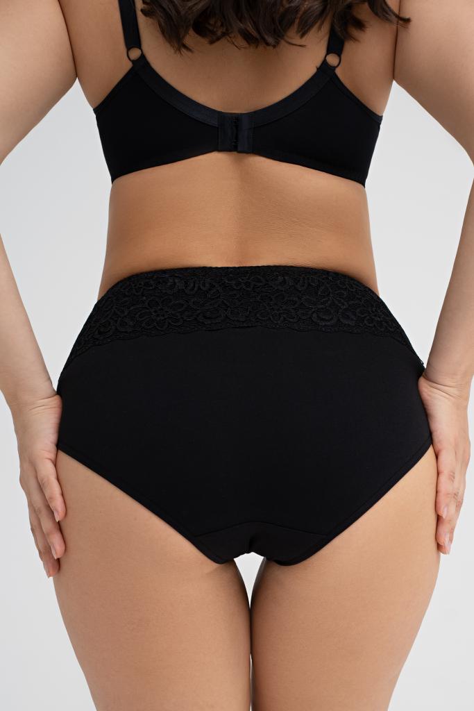 300413 DM1023 Трусы макси женские BLACK