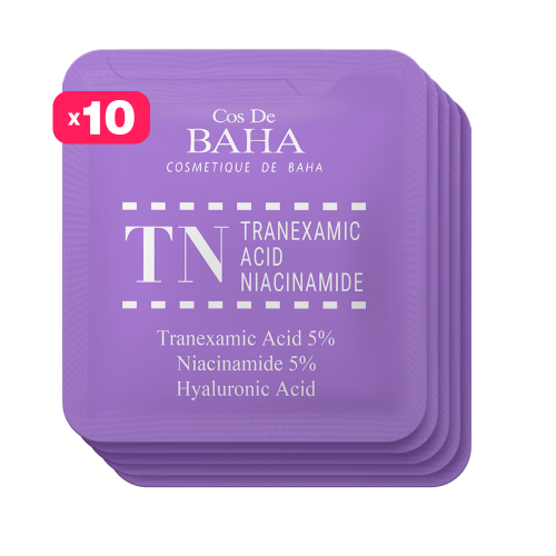 [COS DE BAHA] НАБОР ПРОБНИКОВ Сыворотка для лица осветляющая ТРАНЕКСАМОВАЯ КИСЛОТА / НИАЦИНАМИД Cos De Baha TN serum, 1,5 х 10 шт.