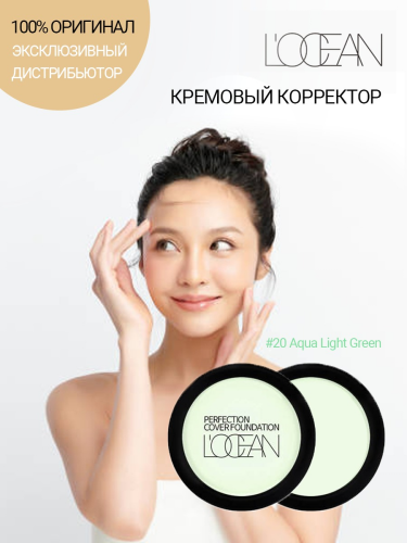 [L'OCEAN] Консилер для лица КРЕМОВЫЙ Perfection Cover Foundation #20 Aqua Light Green, 16 г