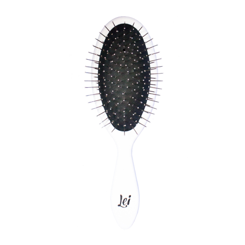 [LEI] Расчёска для волос пластиковая МАССАЖНАЯ металлические зубья белая серия 091, 1 шт