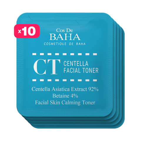 [COS DE BAHA] НАБОР ПРОБНИКОВ Тонер для лица успокаивающий ЦЕНТЕЛЛА АЗИАТСКАЯ Cos De BAHA CT Centella Facial Toner, 1,5 мл х 10 шт.