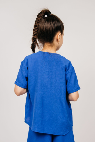0610 Рубашка для девочки Синий
