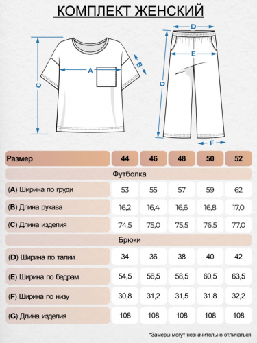 0431 Комплект женский (футболка+брюки) Серый