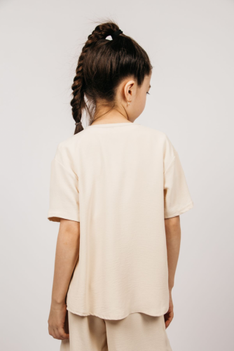 0610 Рубашка для девочки Бежевый