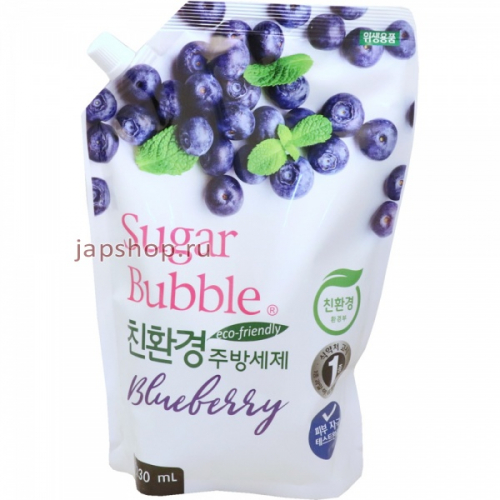 Sugar Bubble Гель для мытья посуды, черника, мягкая упаковка, 1200 мл. (8809107603433)