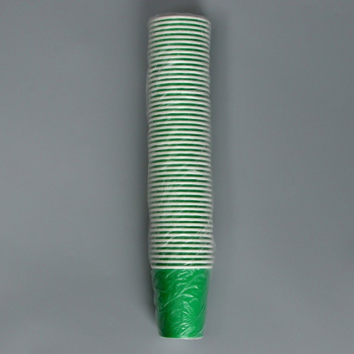 Стакан одноразовый бумажный, однотонный, цвет зеленый, 250 мл, 50 шт 1