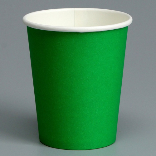Стакан одноразовый бумажный, однотонный, цвет зеленый, 250 мл, 50 шт 1