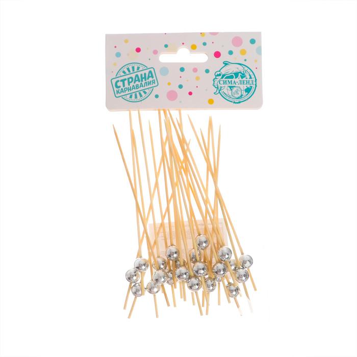 Шпажка для канапе «Бусина», бамбук, набор 24 шт.