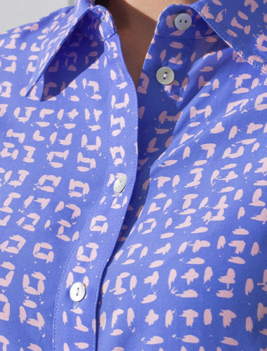 Летящая блузка из премиальной вискозы и лиоцелла D29.241 голубой_пудровый