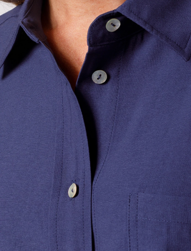 Свободная блузка из плотного лиоцелла D29.238 дымчатый синий