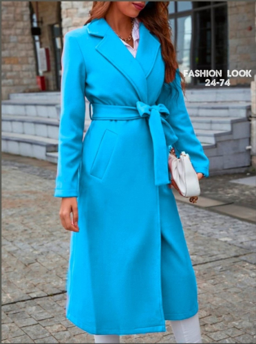 Женское пальто синее