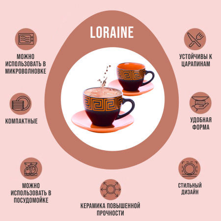 30451-2 Чайный набор 4пр Loraine ОРАНЖЕВЫЙ LR (х18)