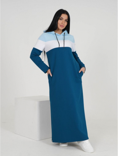 Хадижа платье женское (голубой) р.46-62 футер двунитка с лайкрой