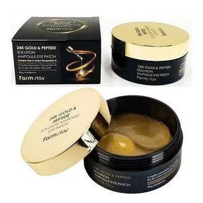 Гидрогелевые патчи для области вокруг глаз с золотом и черным жемчугом, 90г, FarmStay