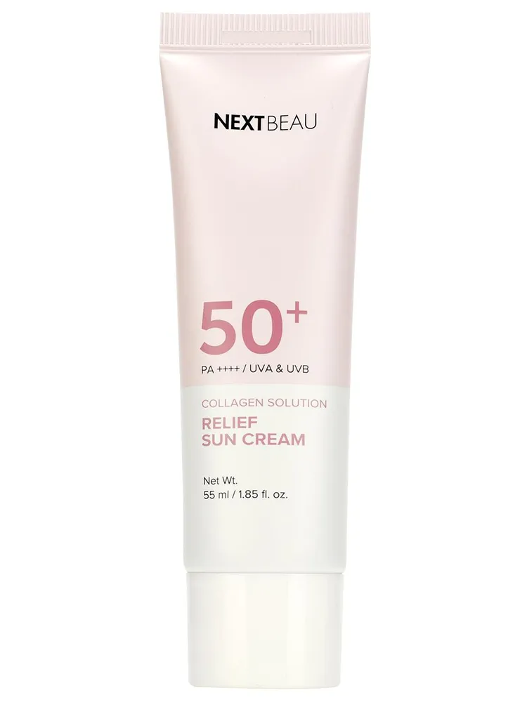Солнцезащитный омолаживающий крем с коллагеном SPF 50+ / PA++++, 55мл, NEXTBEAU