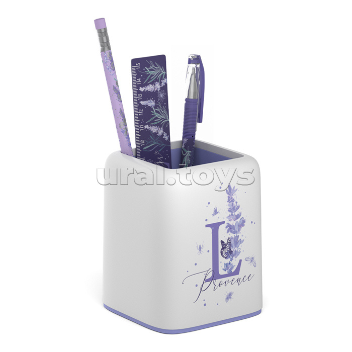 Набор настольный пластиковый Forte, Lavender, белый с фиолетовой вставкой