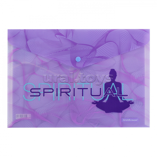 Набор из 4 папок-конвертов на кнопке пластиковых Meditation, A4, ассорти