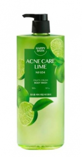 HAPPY BATH FRUIT CRUSH BODY WASH ACNE CARE LIME Гель для душа с ароматом лайма 900 мл.