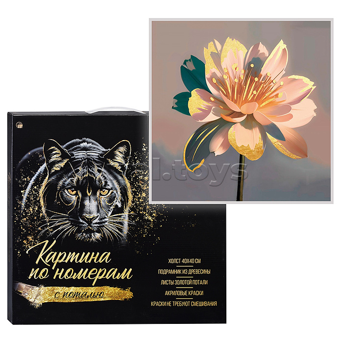 Холст с красками 40х40 по номерам