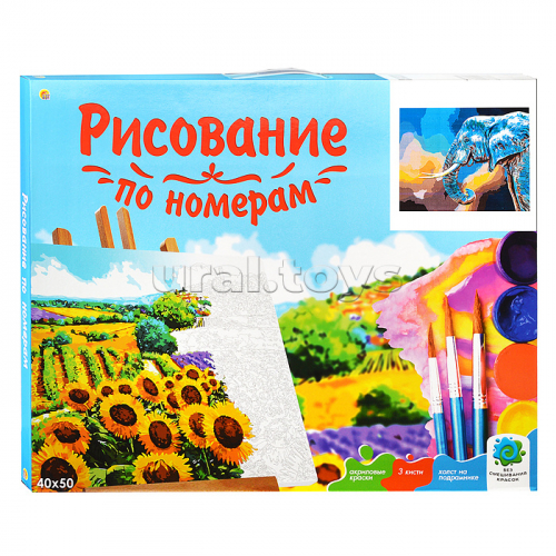 Холст с красками 40х50 по номерам 