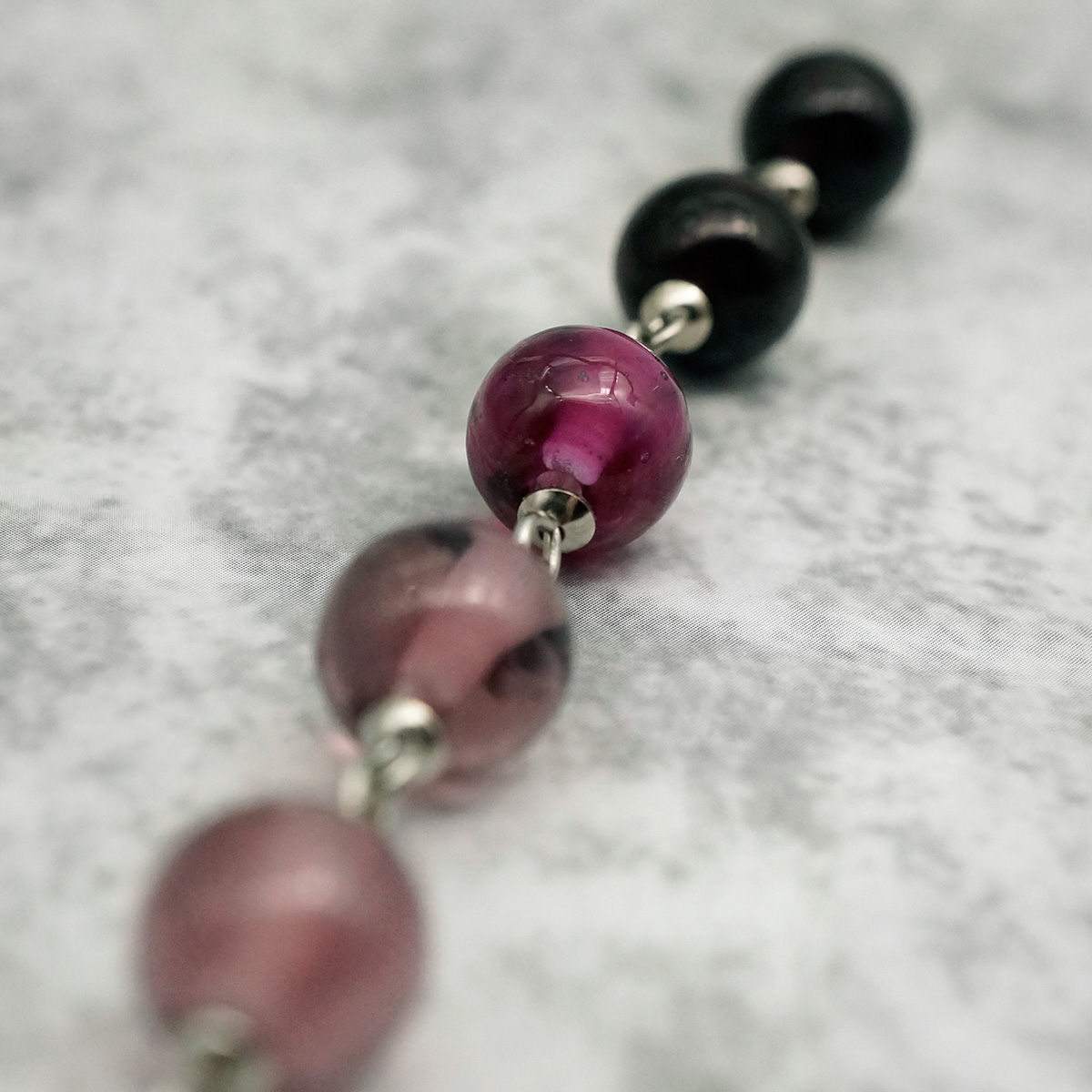 Серьги из муранского стекла LS3247/фиолетовый