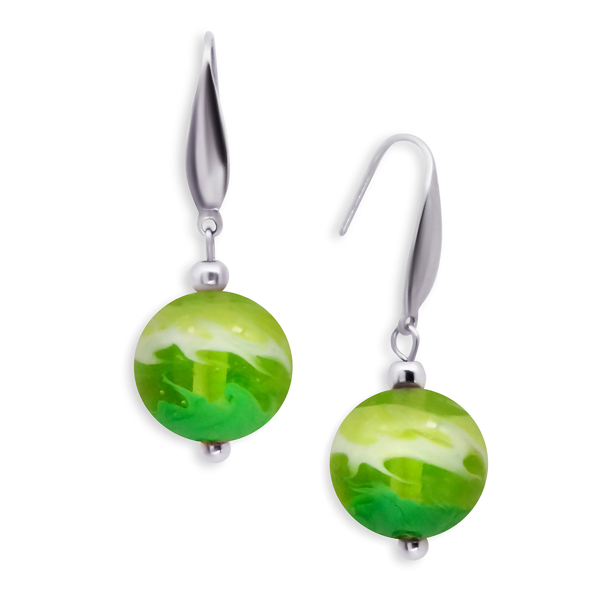 Серьги из муранского стекла LS3345/зеленый