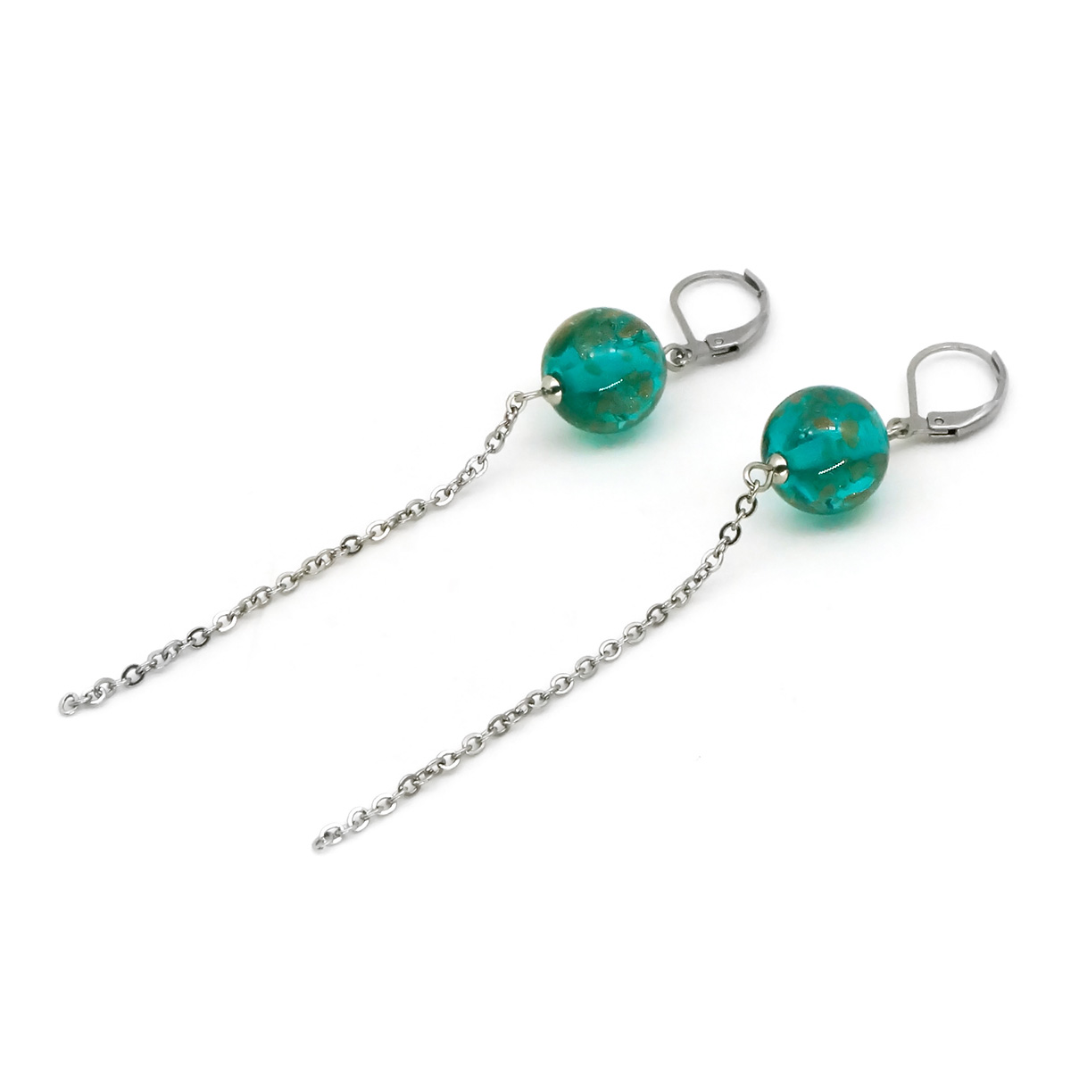 Серьги из муранского стекла LS3351/бирюзовый